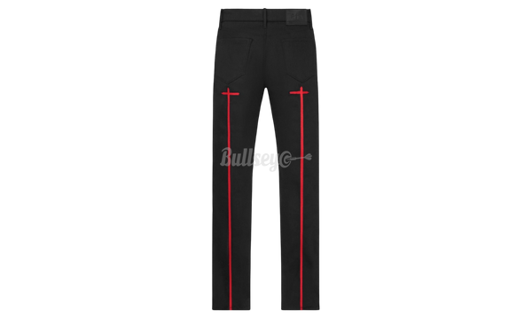 RTA Bryant Black Red Long Cross Skinny Jeans-Bullseye Sneaker Boutique