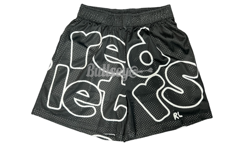 Red Letters "Black Letters" Mesh Shorts-Bullseye Sneaker Boutique