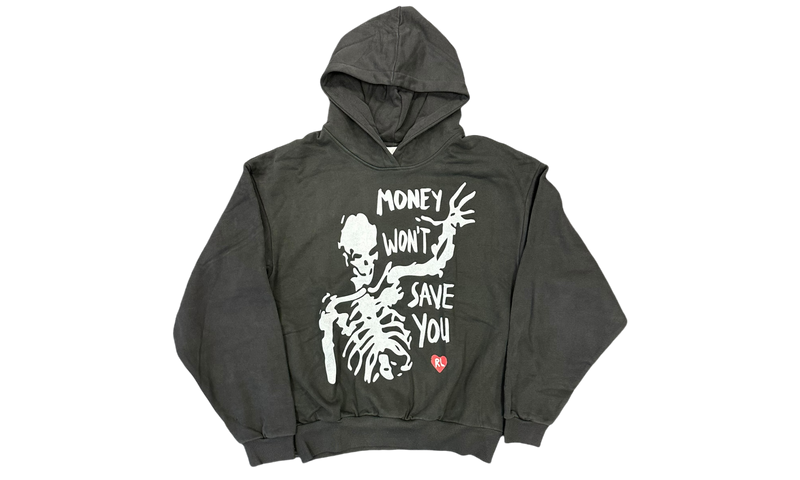 Red Letters “Money Won’t Save You” Black Hoodie-Bullseye Sneaker Boutique