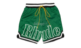 Rhude Court Logo Green Shorts-Bullseye Open Sneaker Boutique