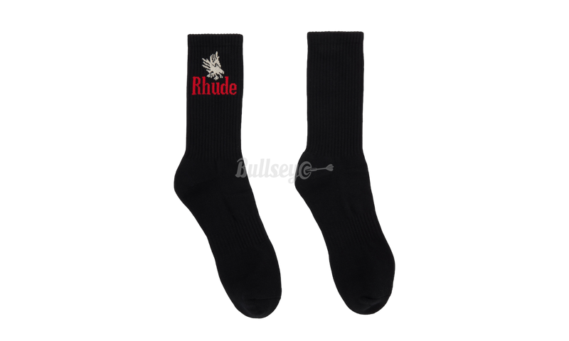 Rhude Eagle Black Socks-Bullseye Sneaker Boutique