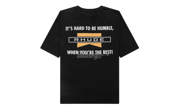 Rhude Hard To Be Humble Black T-Shirt-Sneaker robes Pursuit Twins Cuir