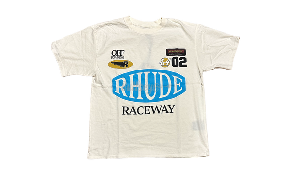 Rhude SSENSE Exclusive Off-White Raceway T-Shirt-Tênis Casual Macio JL Shoes Branco