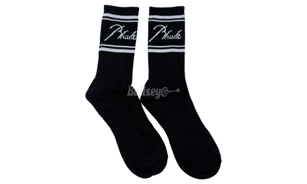 Rhude Script Logo Black Socks-Bullseye Sneaker Boutique