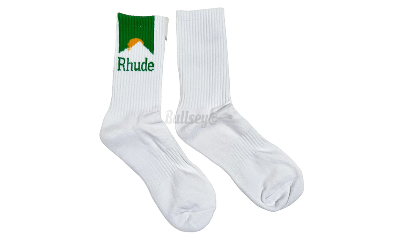 Rhude White/Green Moonlight Socks-Bullseye Sneaker Boutique