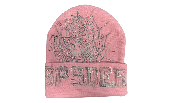 Spider Rhinestone Web Pink Beanie (New York Red)-Urlfreeze Sneakers Sale Online
