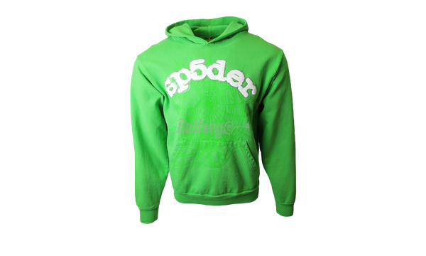 Spider Worldwide Green White Letters Hoodie-nike air max stripes green air conditioning parts