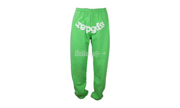 Spider Worldwide Green White Letters Sweatpants-suede slip-on shoes Brown