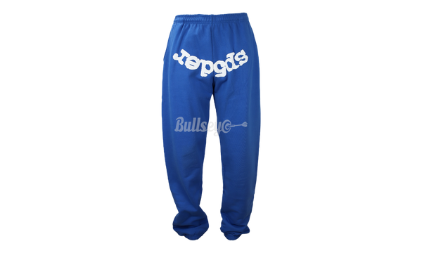 Spider Worldwide Sweatpants Blue White Letters-Bullseye basketball Boutique