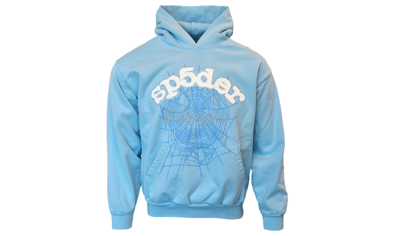 Spider Worldwide White Letters Sky Blue Hoodie-adidas Originals Continental 80 Women's Shoes