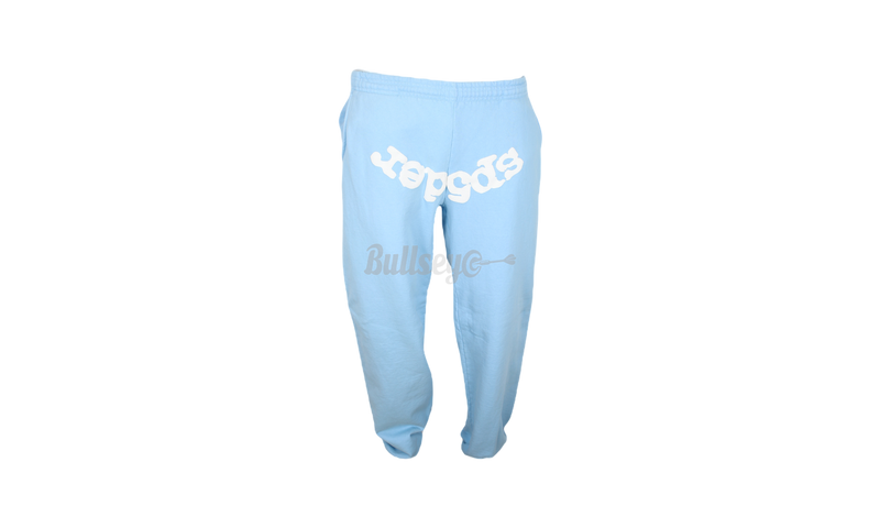 Spider Worldwide White Letters Sky Blue Sweatpants-nike air force 25 supreme basketball player