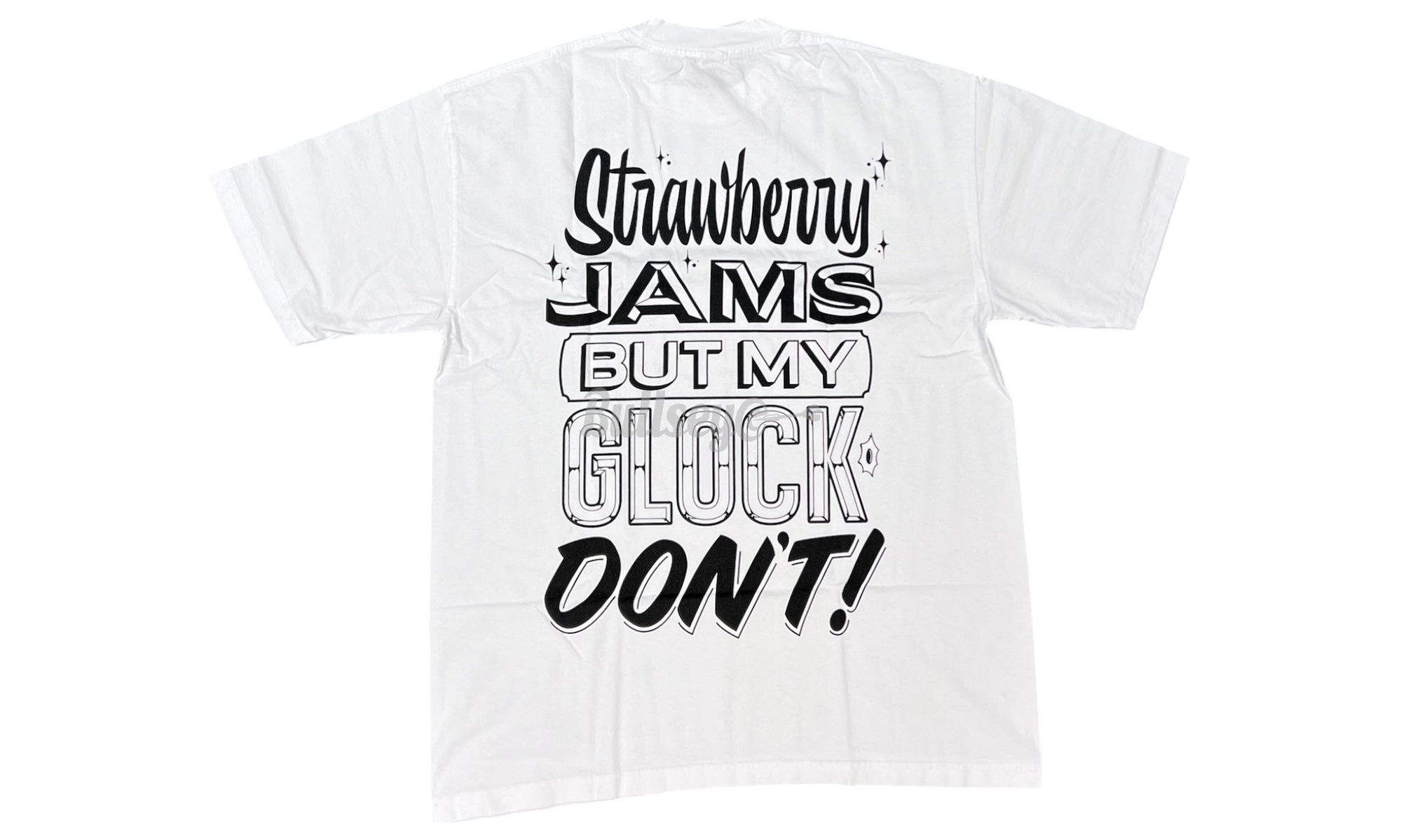 Strawberry Jams But My Glock Don't Rcade White T-Shirt-Bullseye Sneaker Boutique