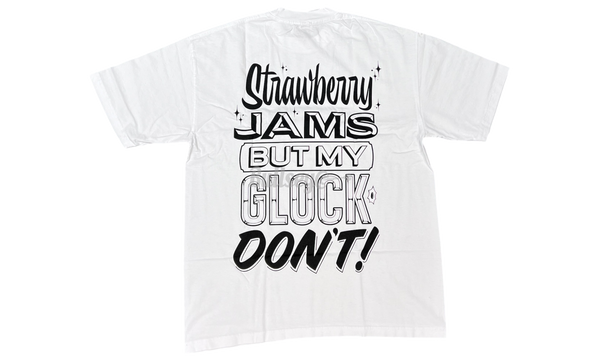 Strawberry Jams But My Glock Don't Rcade White T-Shirt-Bullseye Sneaker Boutique