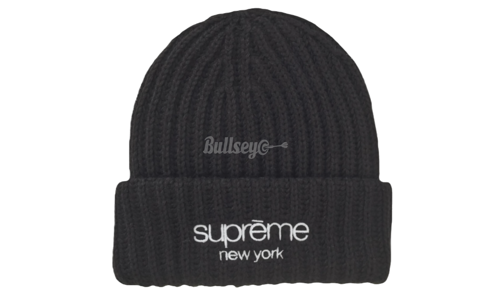 Supreme Classic Logo Chunky Ribbed Beanie Black (FW24)-Bullseye Sneaker Boutique