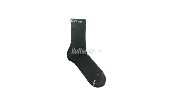 Supreme Hanes Crew Socks (Single Pack) Black-Bullseye Sneaker Boutique