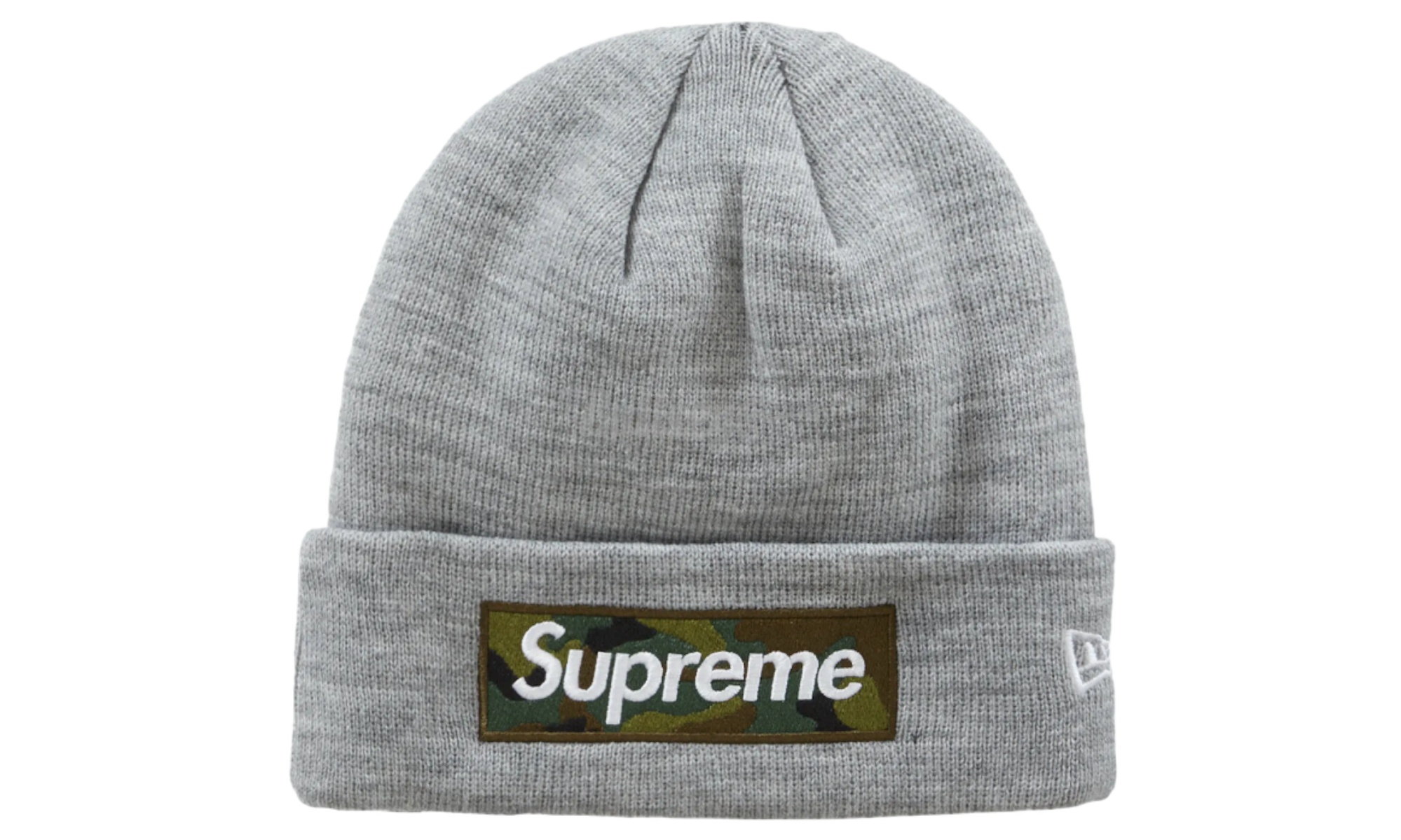 Supreme Heather Grey New Era Box Logo Beanie (FW23)-Bullseye Sneaker Boutique