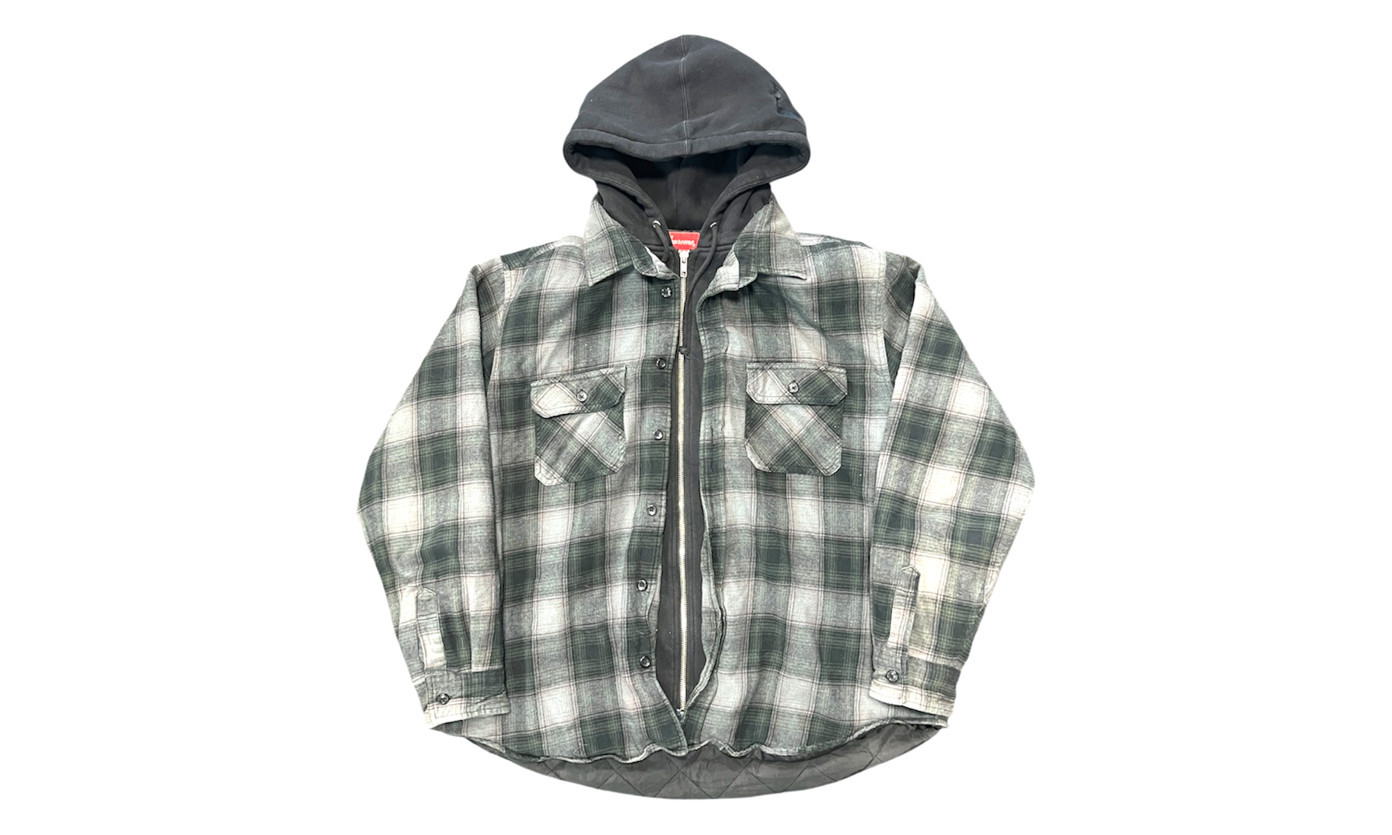 Supreme Hooded Flannel Zip-Up Jacket (PreOwned)-Bullseye Sneaker Boutique