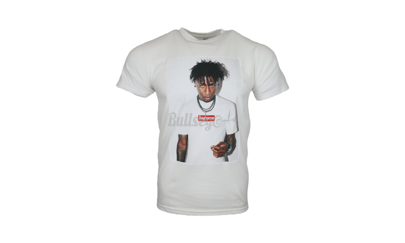 Supreme NBA Youngboy White T-Shirt-the shoe is constructed with a leather heel pillow construction for added comfort