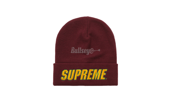 Supreme Slant Burgundy Beanie-Bullseye Sneaker Boutique