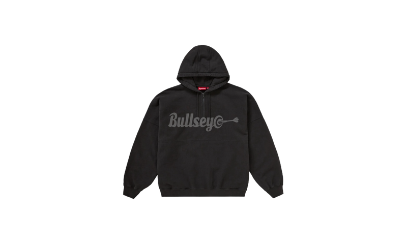 Supreme Wrapped Half Zip Hooded "Washed Black" Sweatshirt