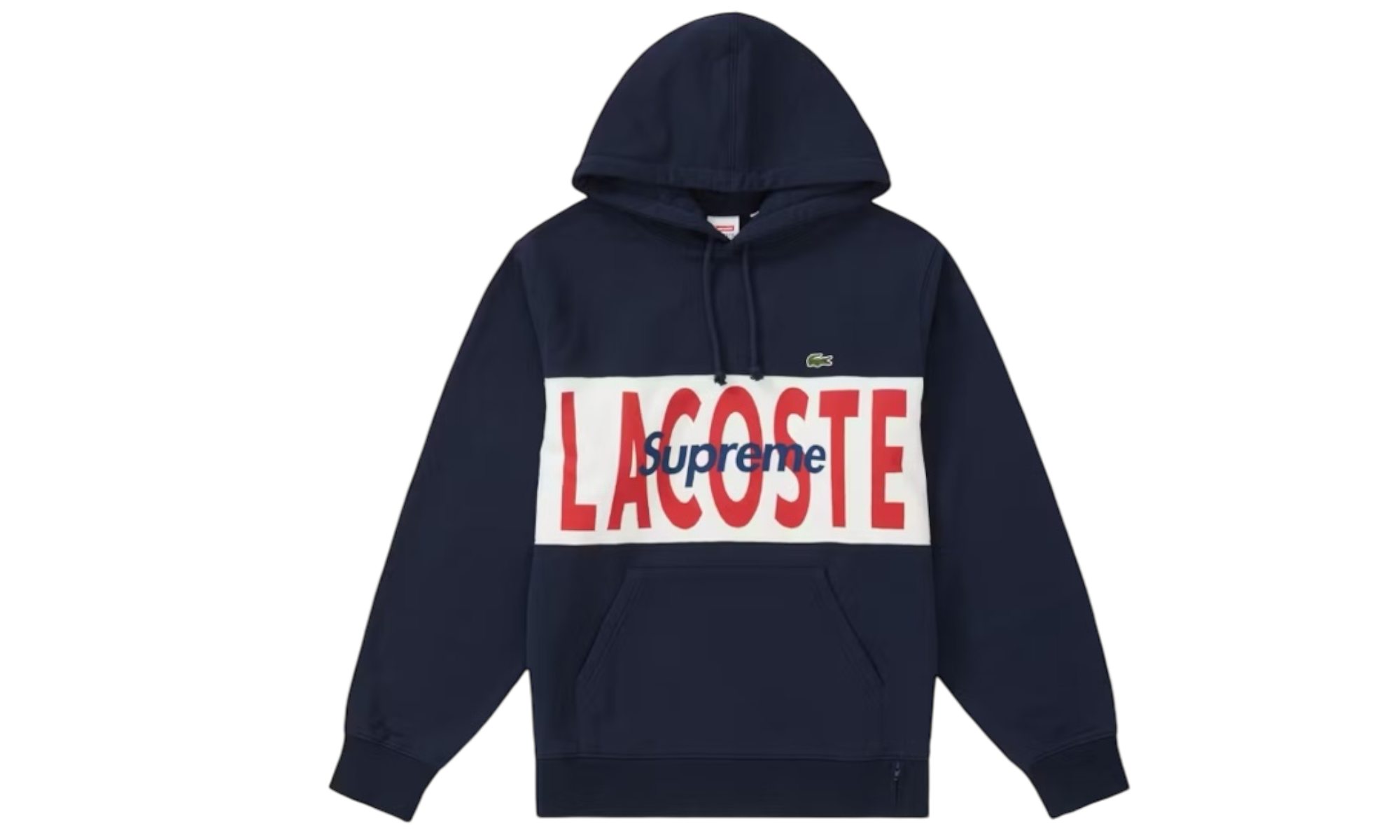 Supreme x Lacoste Navy Hoodie-Bullseye Sneaker Boutique