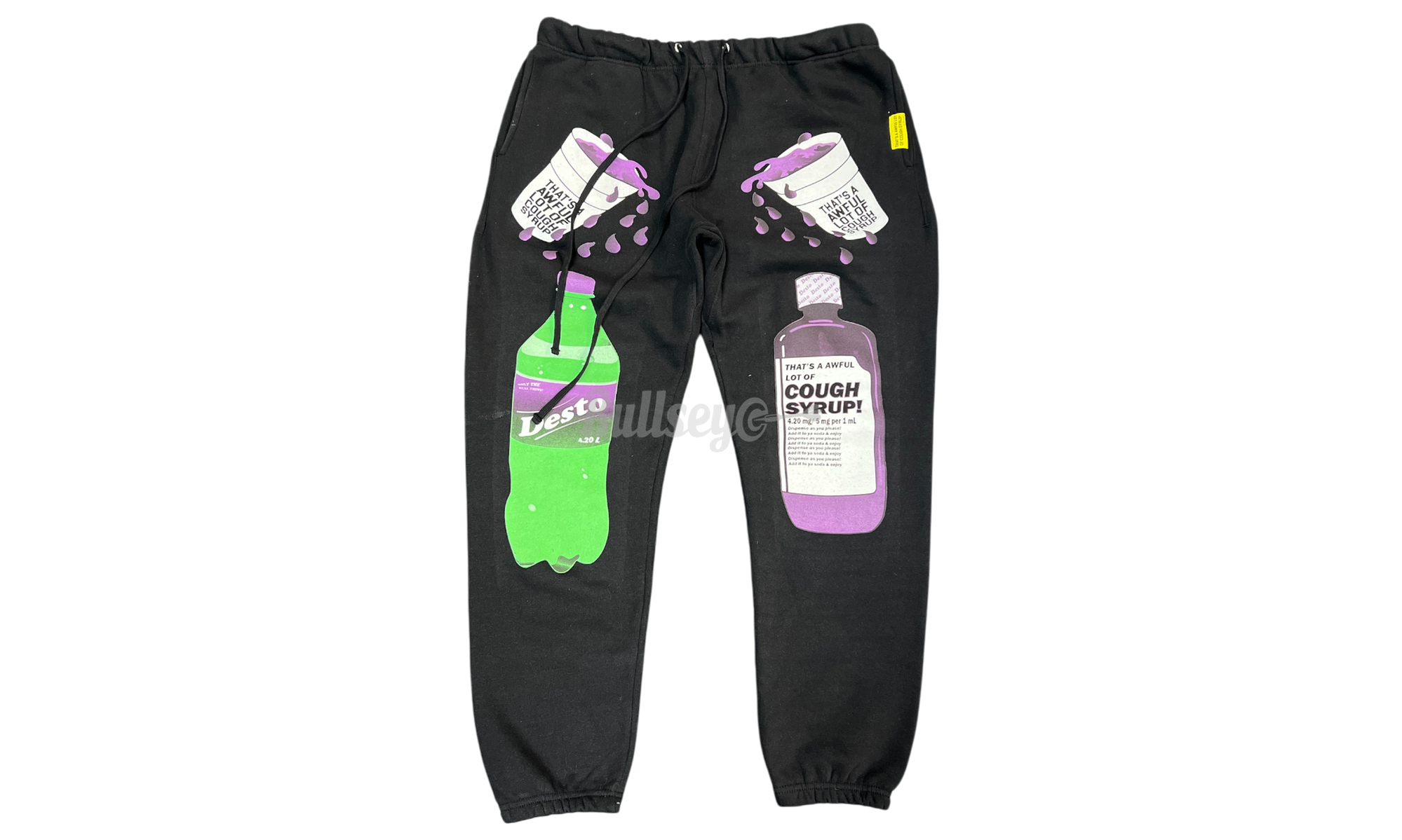 That's A Awful Lot Of Cough Syrup Po Up Black Sweatpants (PreOwned)-Bullseye Sneaker Boutique