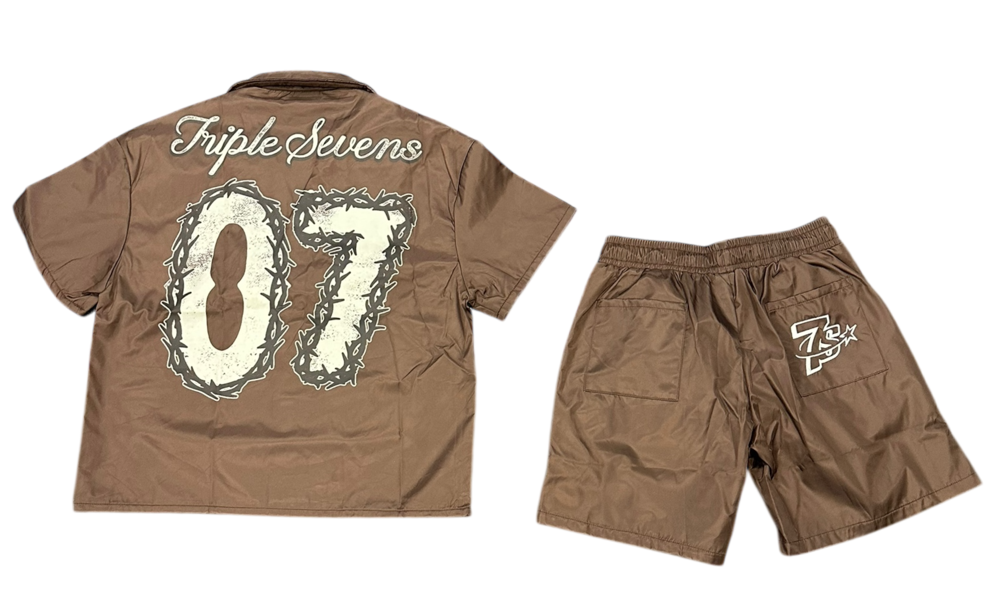 Triple Sevens Brown Nylon Suit