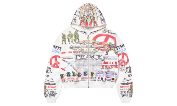 Vale Forever Peace White Zip up Hoodie-Bullseye Sneaker Boutique