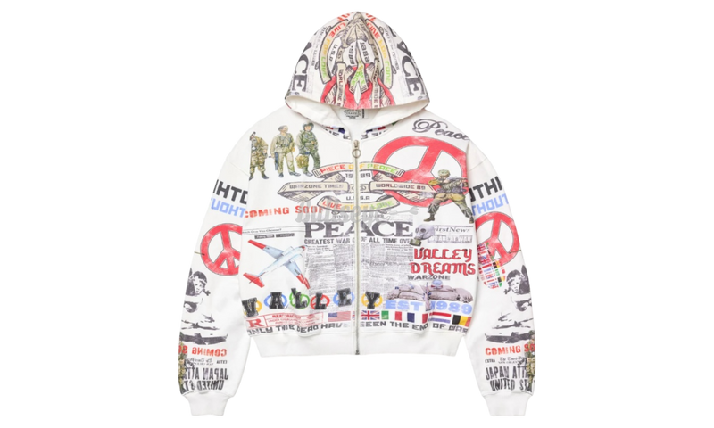 Vale Forever Peace White Zip up Hoodie-Bullseye Sneaker Boutique