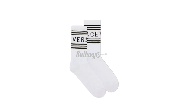 Versace White/Black 90s Vintage Logo Socks-Bullseye Sneaker Boutique