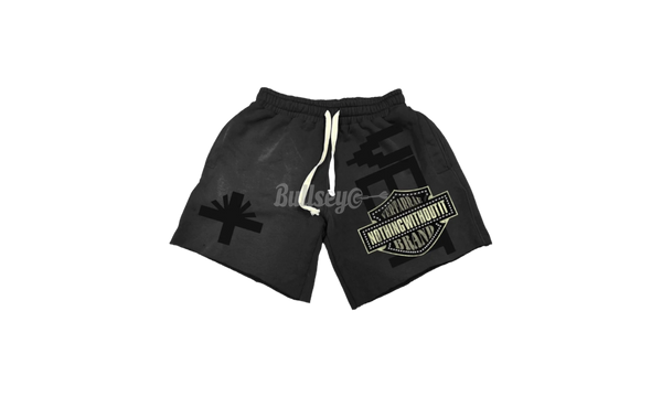 Vertabrae Double Emblem Black Shorts-Bullseye Sneaker Boutique