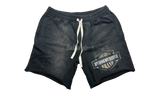 Vertabrae Double Emblem Black Shorts-Bullseye Sneaker Boutique