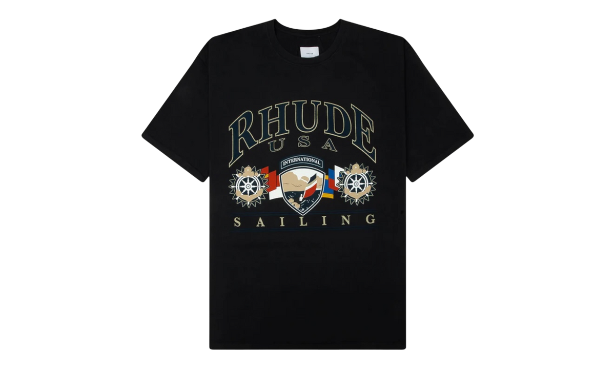 Rhude Usa Sailing Icon Vintage Black/White T-Shirt