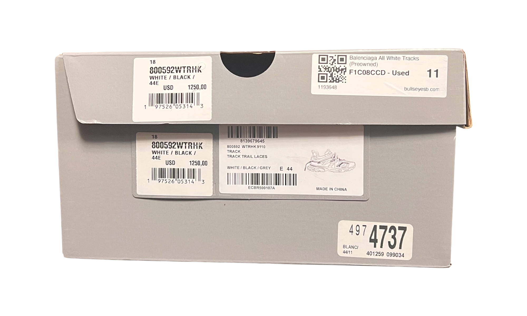 Balenciaga All White Tracks Sneakers (Preowned)