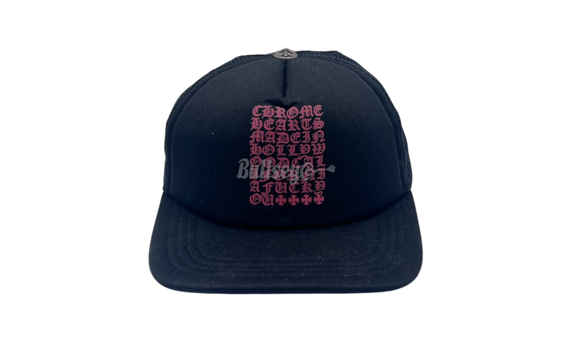 Chrome Hearts Red Letter Black Trucker Hat