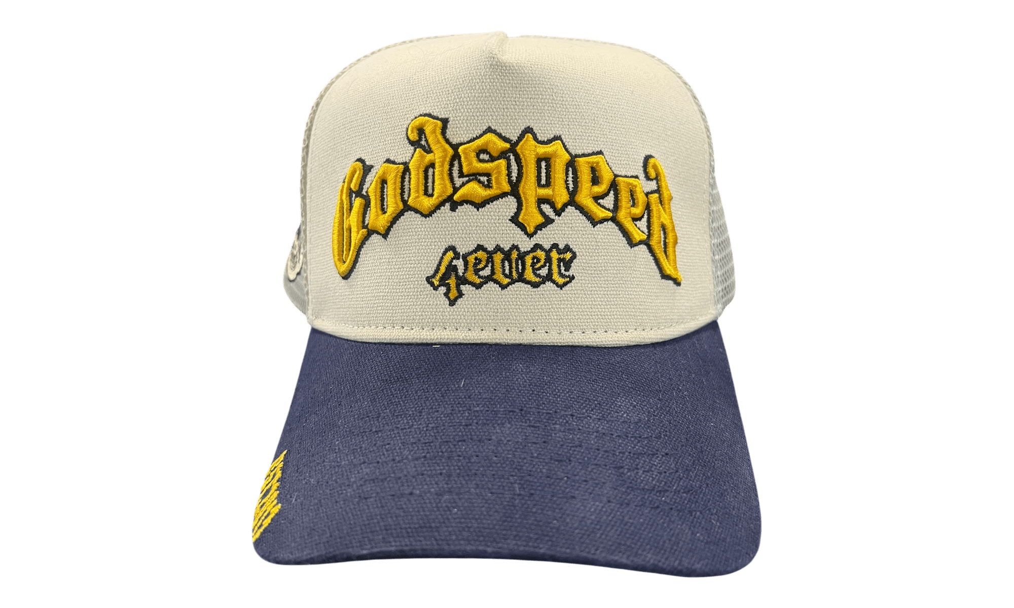 Godspeed Forever Bone Yellow Navy Trucker Hat (PreOwned)