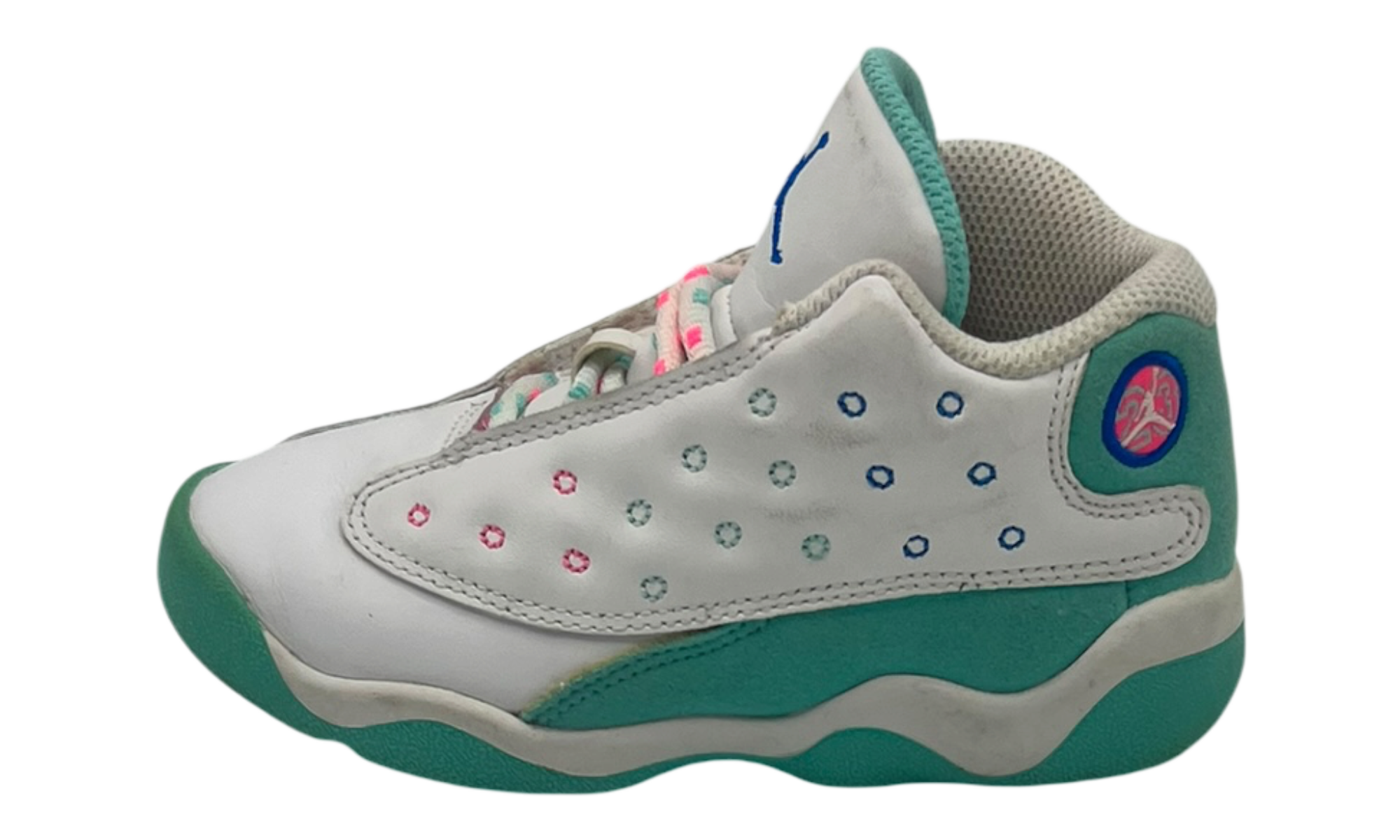 Jordan 13 Retro White Soar Green Pink (TD) (PreOwned) (No Box)