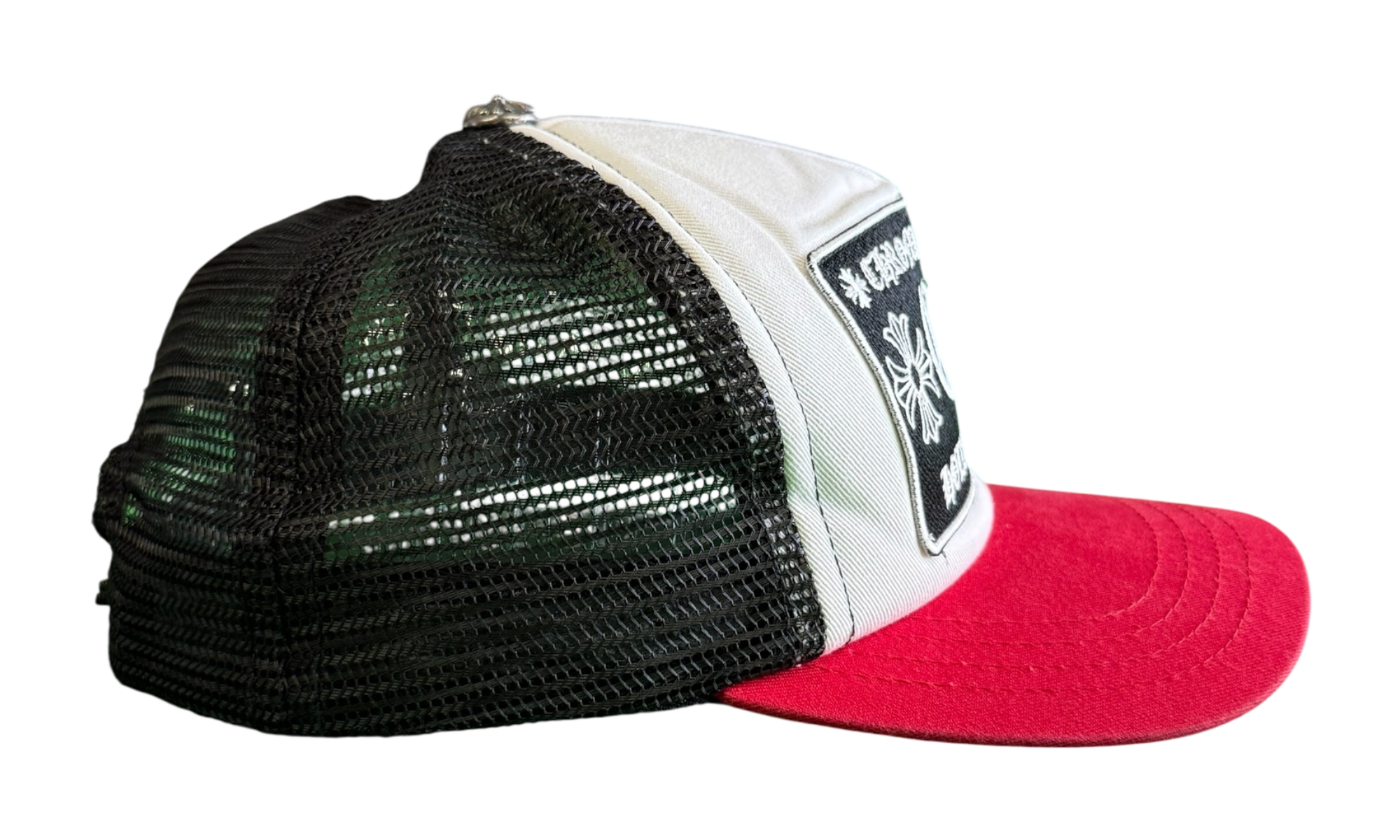 Chrome Hearts Red/Black/White CH Trucker Hat (PreOwned)