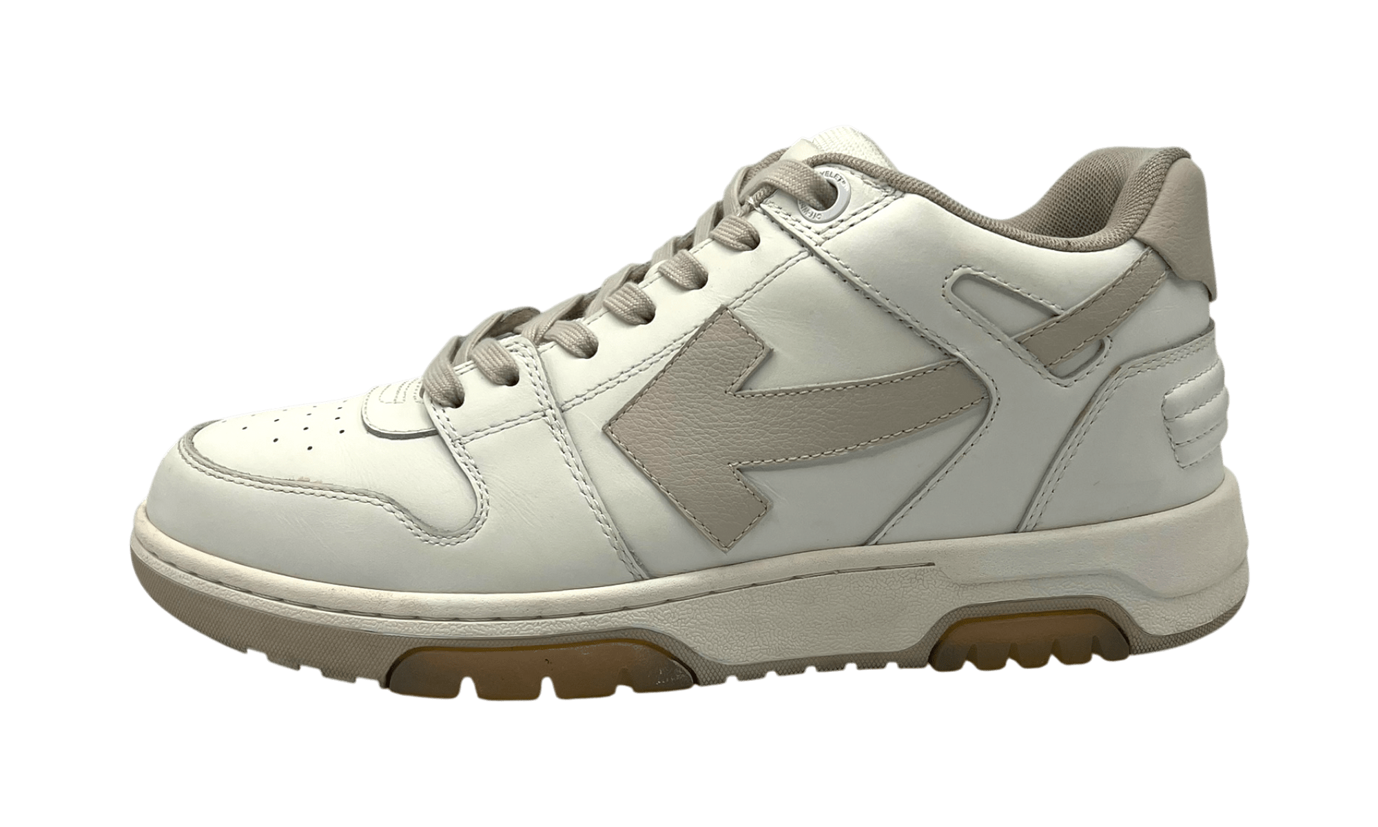 OFF-WHITE Out Of Office OOO Low Tops White Beige (PreOwned)
