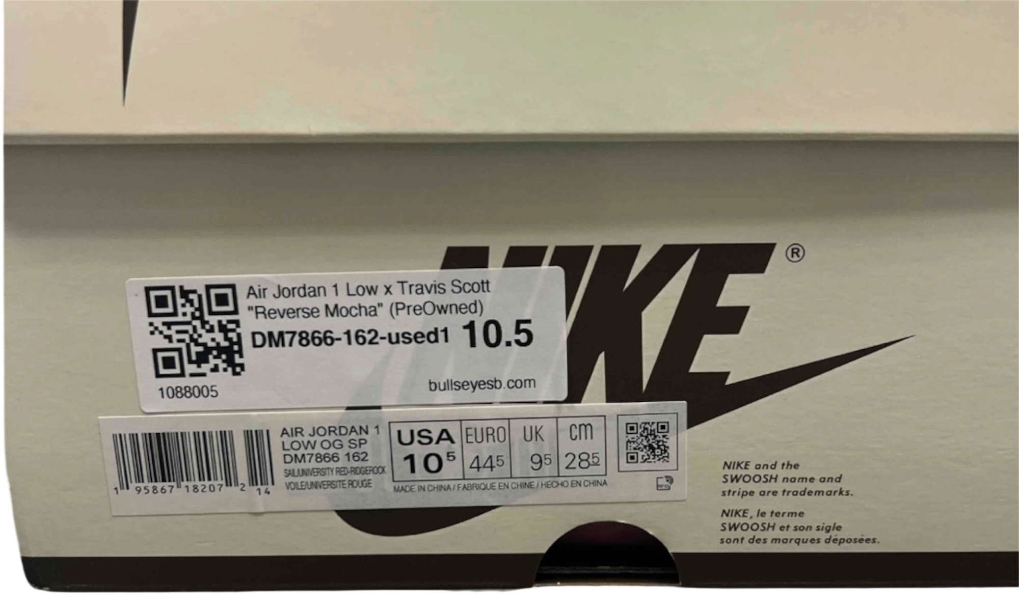 Air Jordan 1 Low x Travis Scott "Reverse Mocha" (PreOwned)