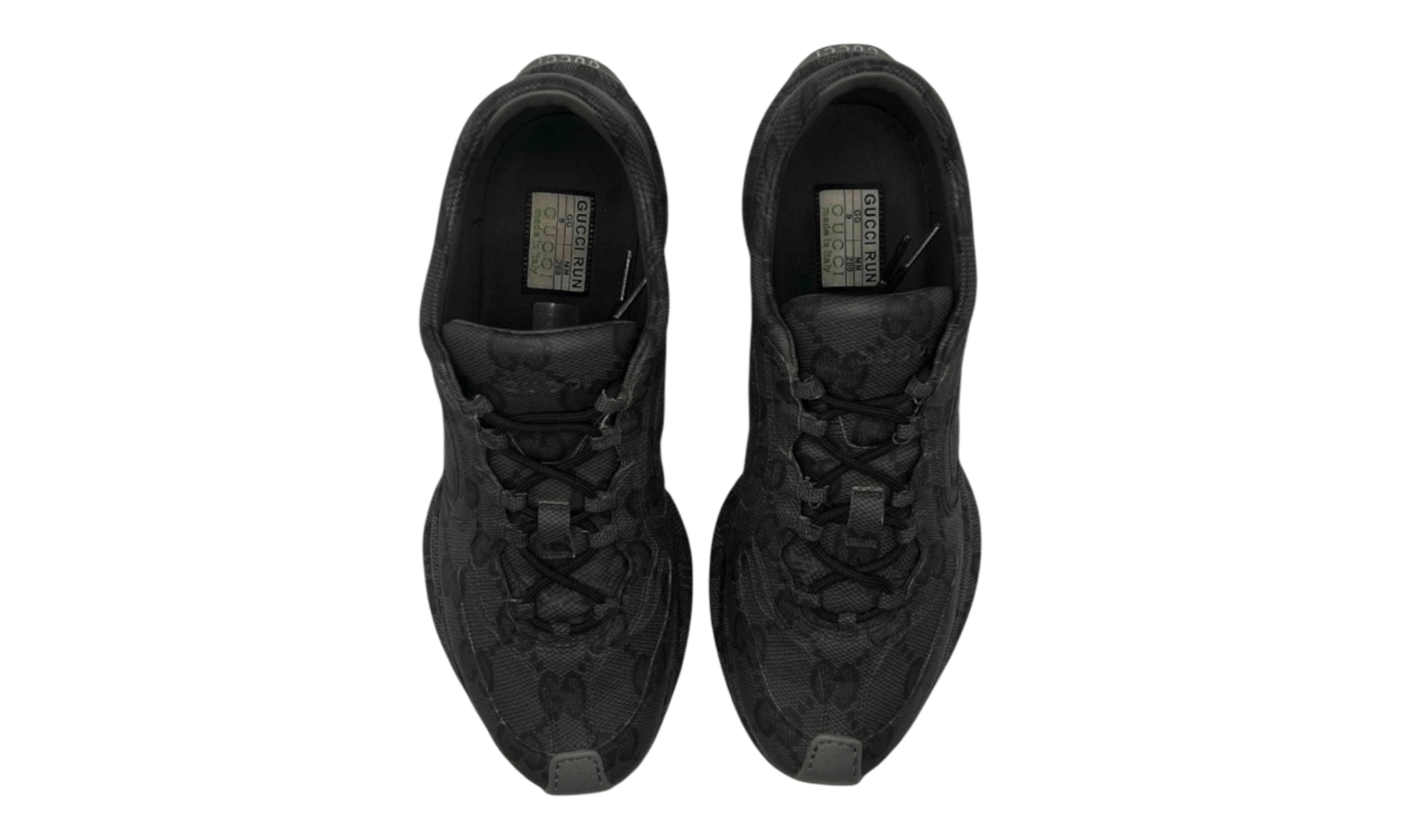 Gucci Run "GG Water Transfer Print Black" Sneakers (PreOwned)