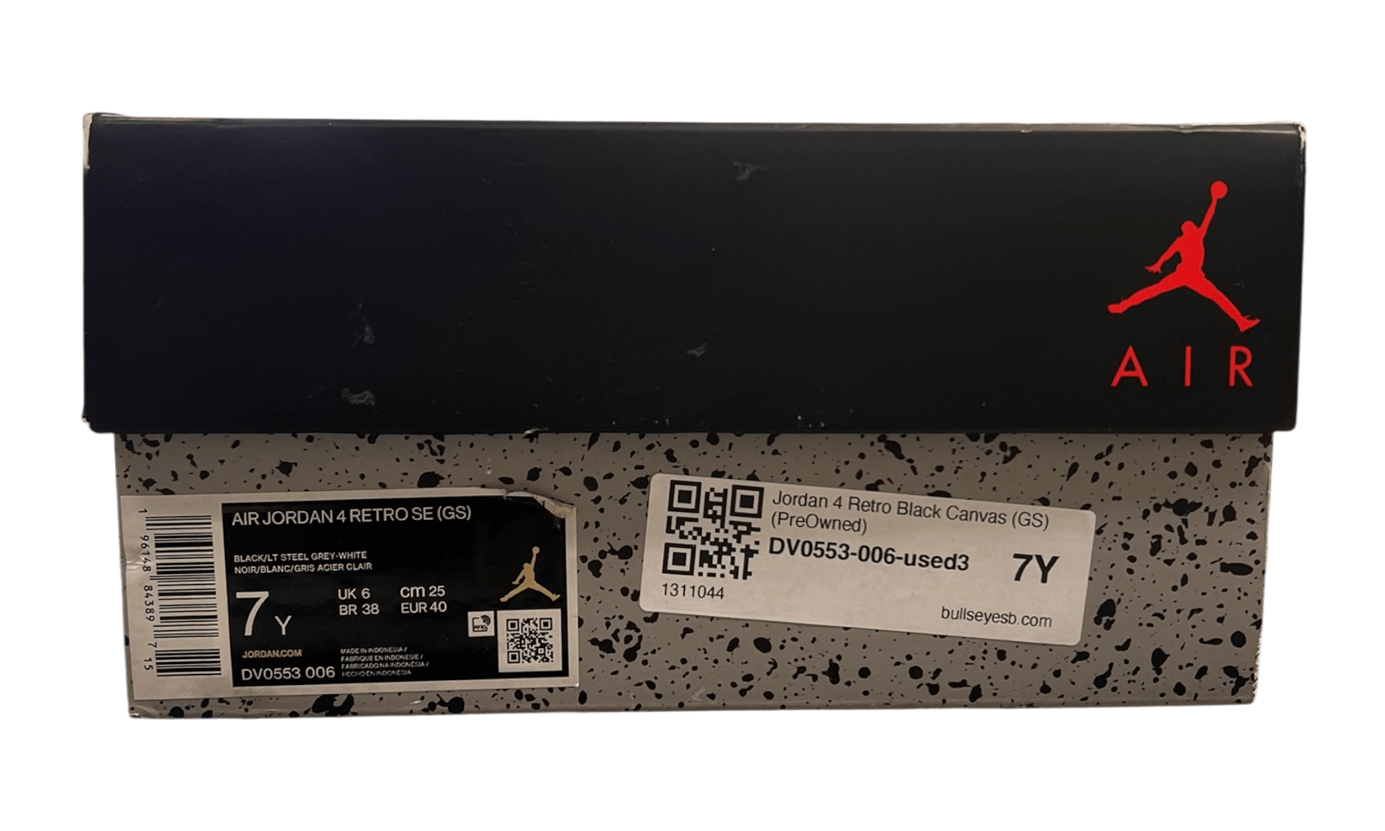 Jordan 4 Retro Black Canvas (GS) (PreOwned)