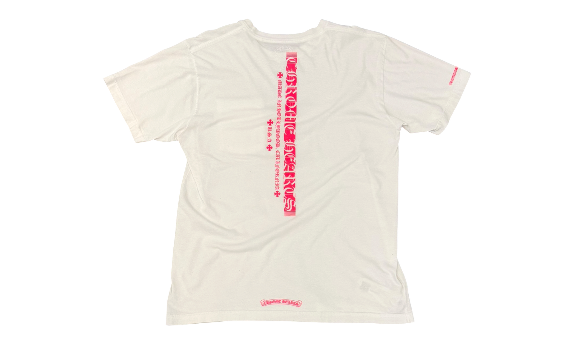 Chrome Hearts Pink Hollywood White T-Shirt