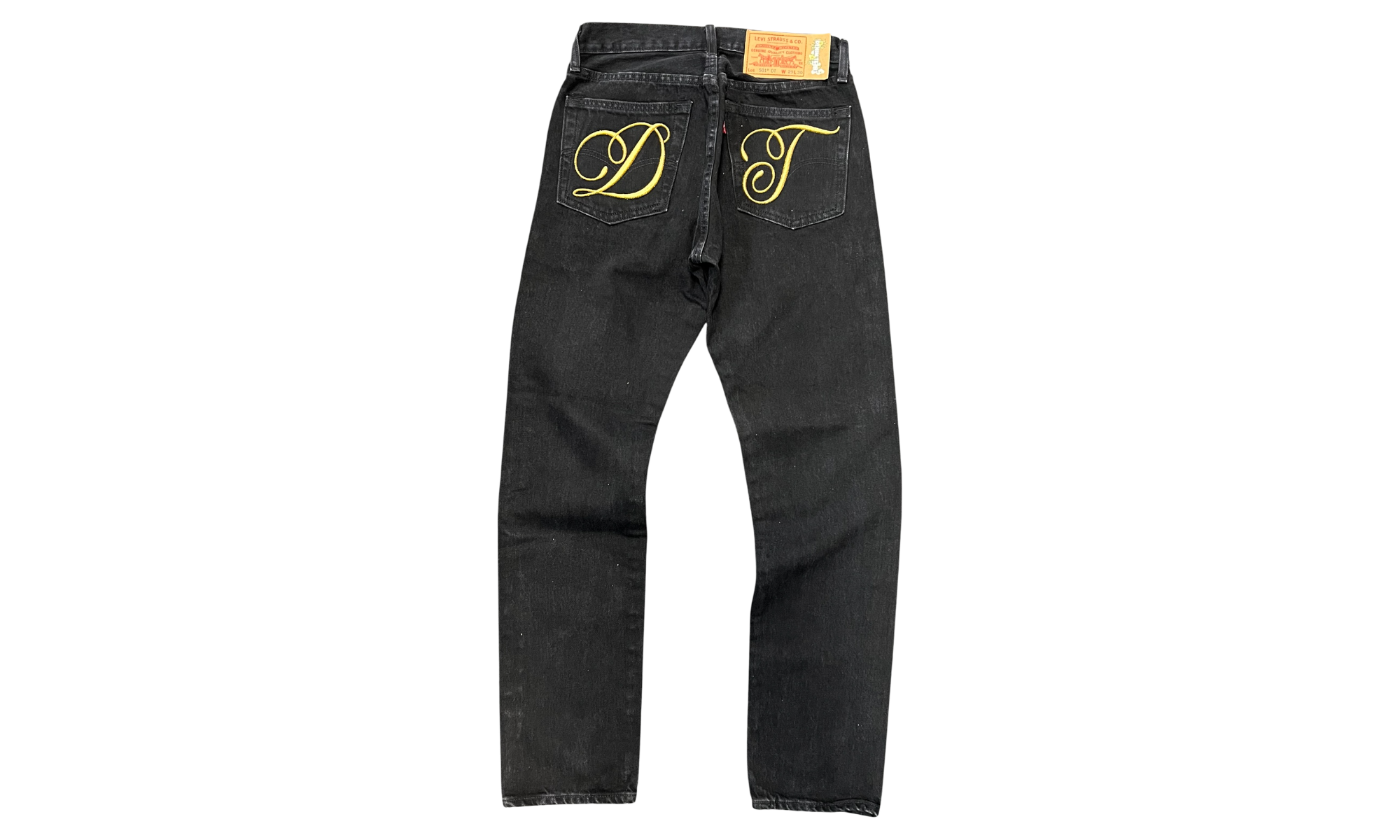 Denim Tears Metallic Gold Script Black Jeans (PreOwned)