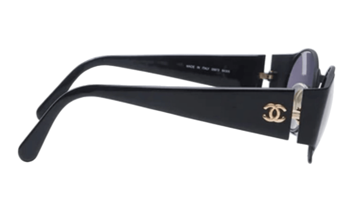 Chanel Vintage Gold Oval Coco Mark Sunglasses (PreOwned)