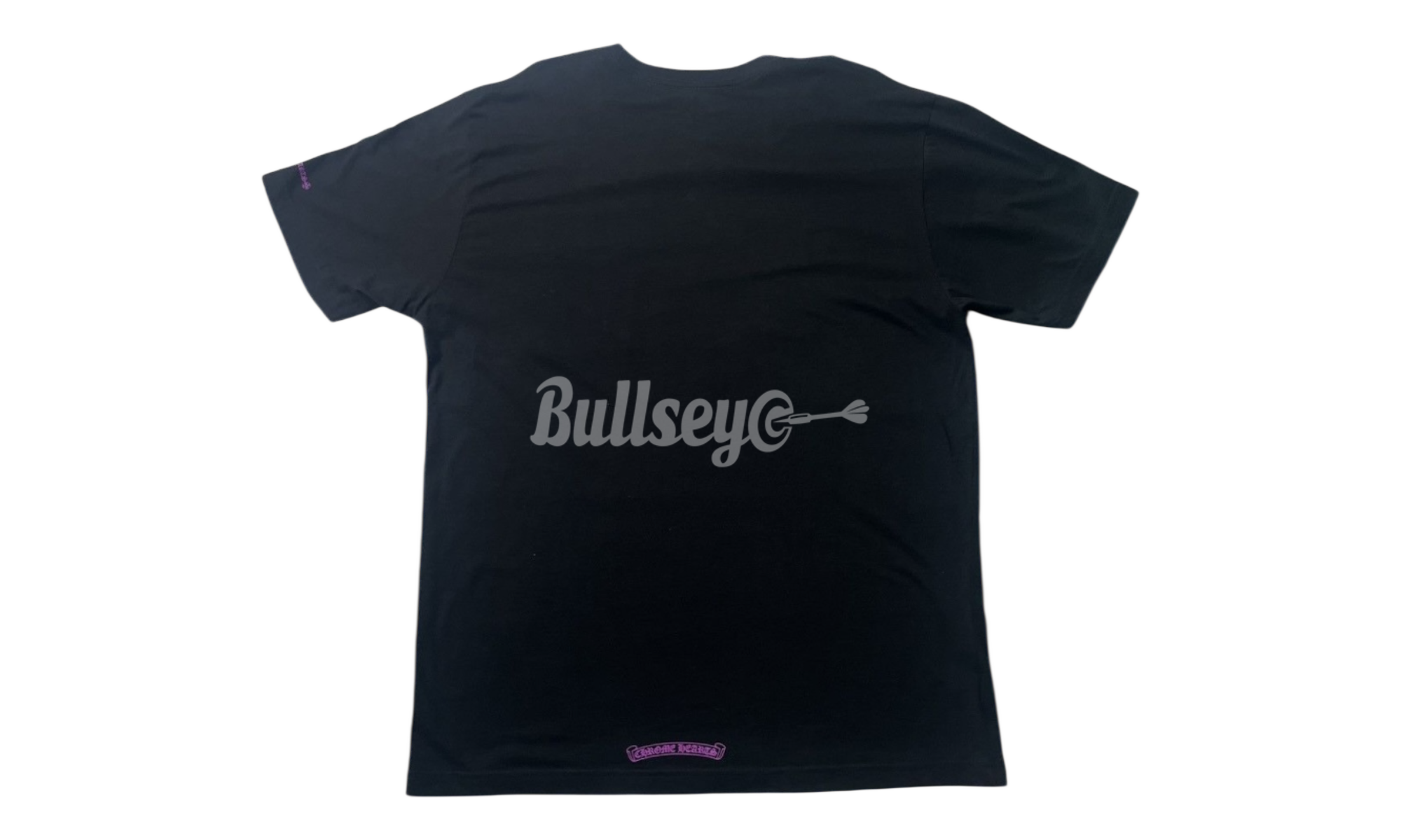 Chrome Hearts Purple Neck Letters Black T-Shirt