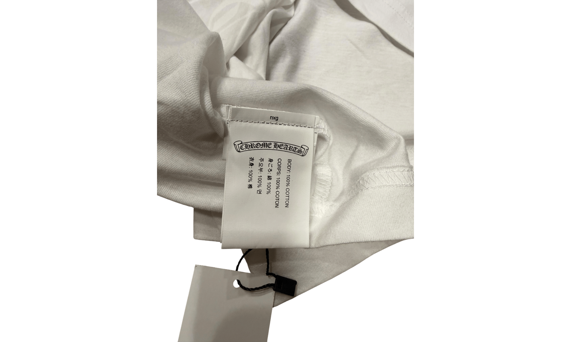 Chrome Hearts Red Scroll Label White Horseshoe T-Shirt
