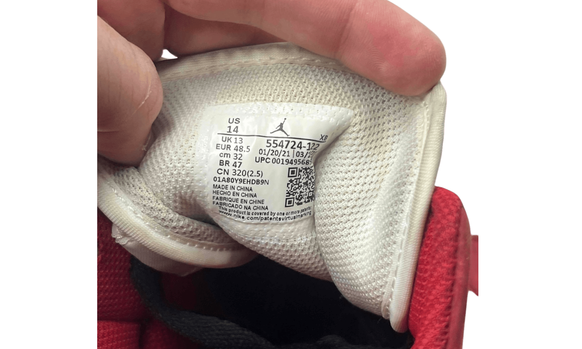 Jordan 1 Mid Gym Red Black White (PreOwned) (No Box)