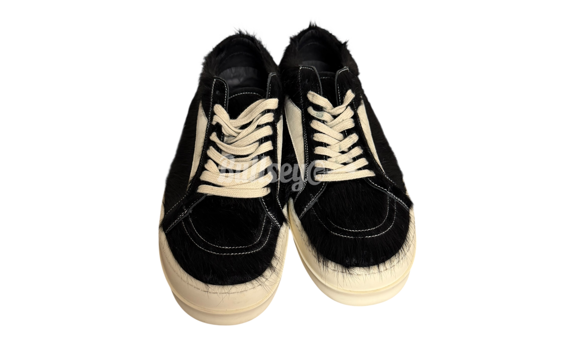 Rick Owens Pony Fur Vintage Low Black Sneakers (PreOwned)
