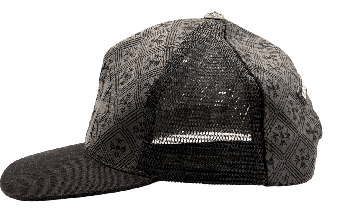 Chrome Hearts Triple Cross Cemetery Trucker Hat Black 